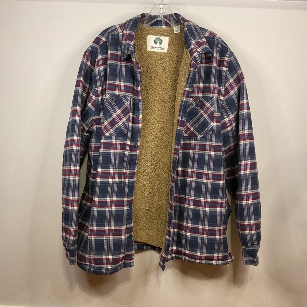 Weatherproof Men’s Fleece Lined Flannel - Large